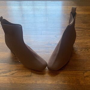 Joie Chocolate Knit Ankle Booties